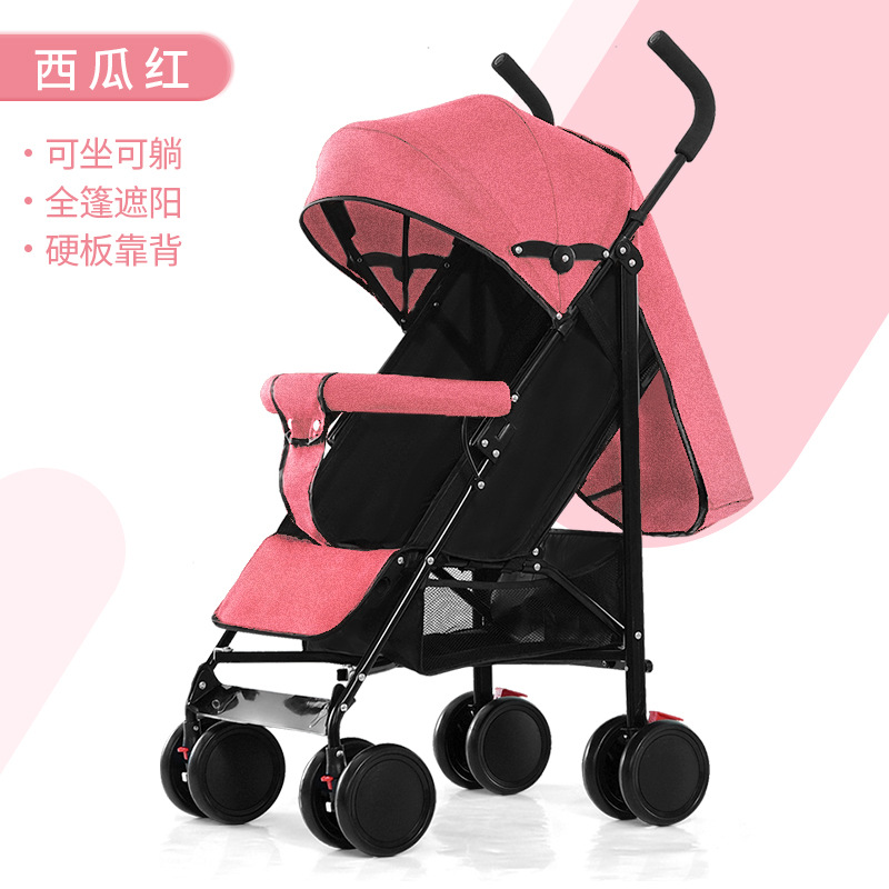 Cochecito de bebé, cochecito de bebé, ligero y portátil, puede sentarse y acostarse, bebé simple, salir, coche paraguas universal de cuatro estaciones