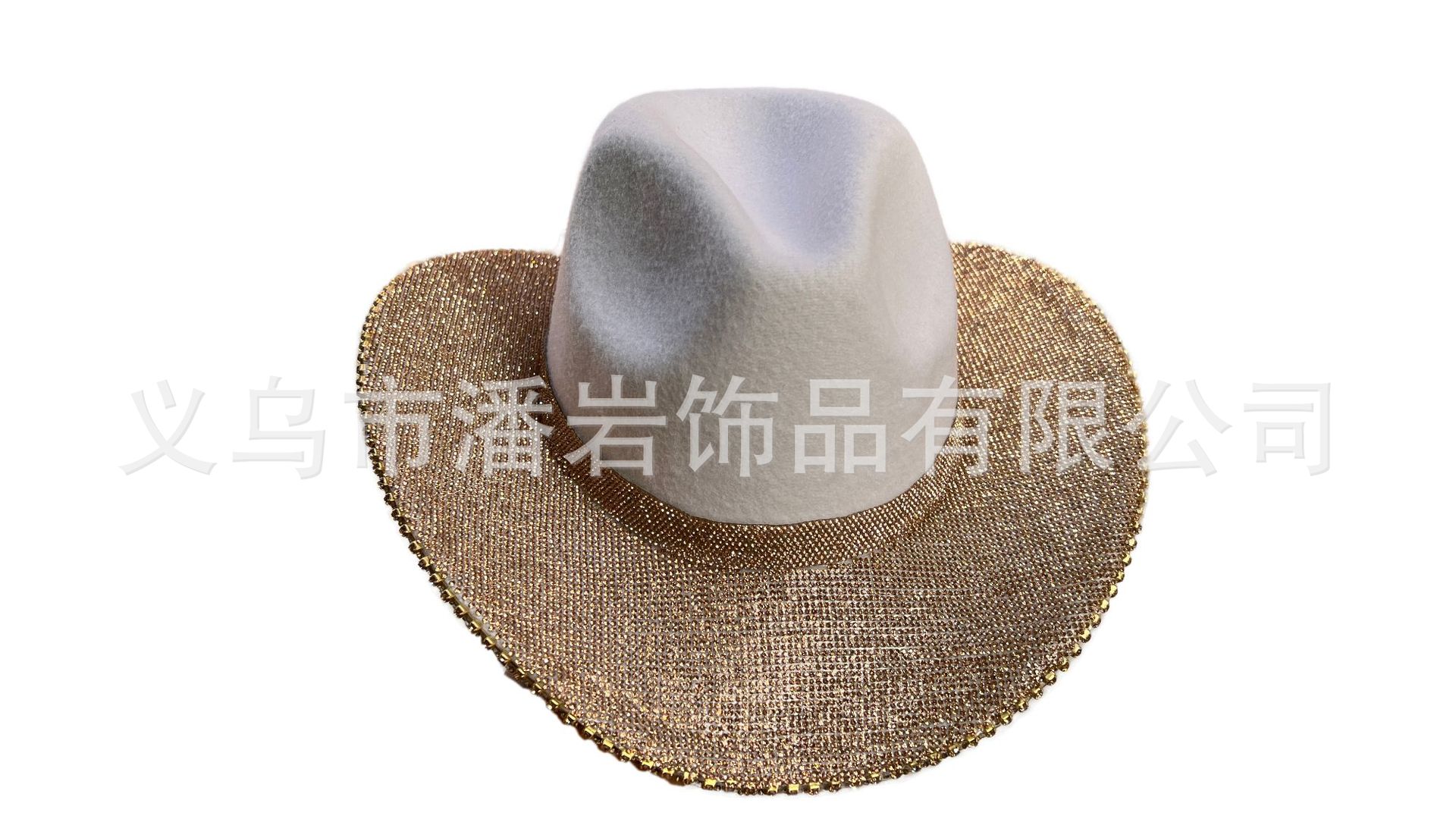 Sombreros de estilo europeo y americano para comercio exterior, sombreros de vaquero occidentales, sombreros de jazz para hombres y mujeres con pedrería, sombreros de fieltro de lana con ala ancha