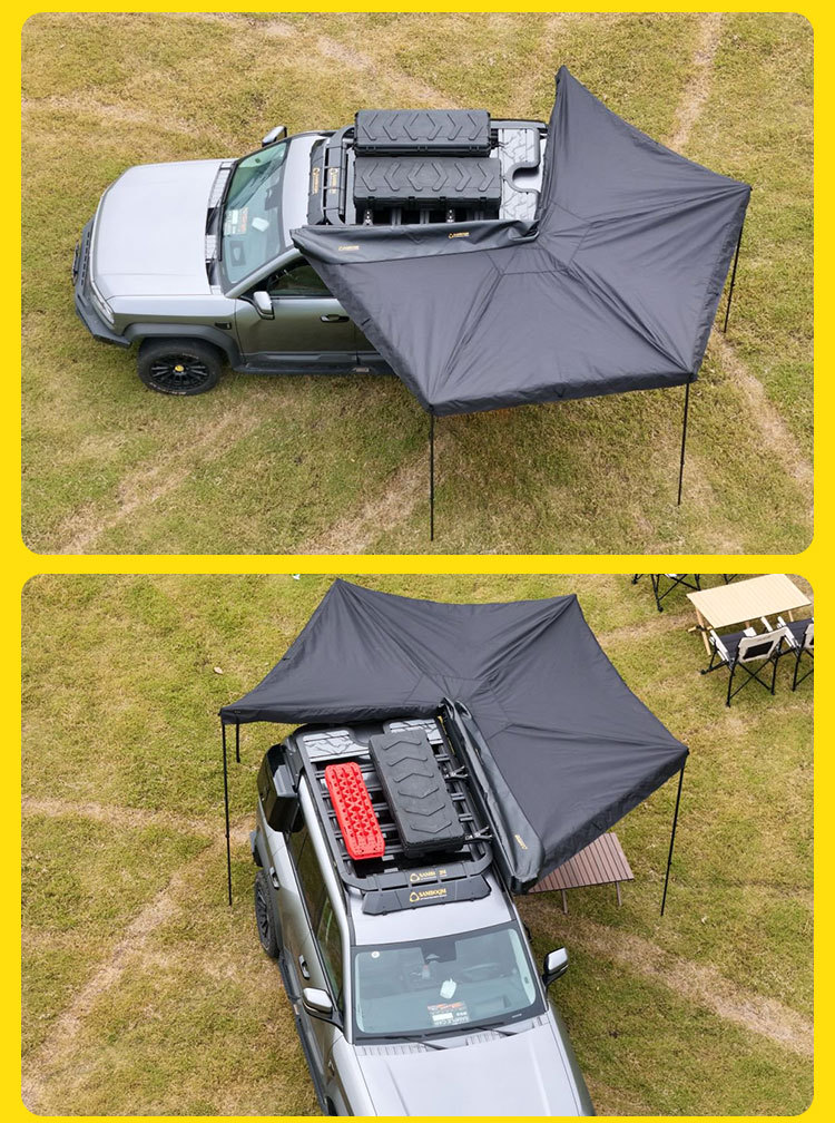 Mountain Step Song 270 ° Side Tent, Car Side Tent, Outdoor Camping, Self-Driving Tour, Sunshade and Rain Protection, Fan-Shaped Car Canopy