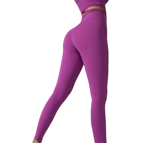 Ins2024 Cross-border New Style Sports Pants High-Waisted Pocket Seamless Bare Feeling Yoga Shaping Tight Peach Pants