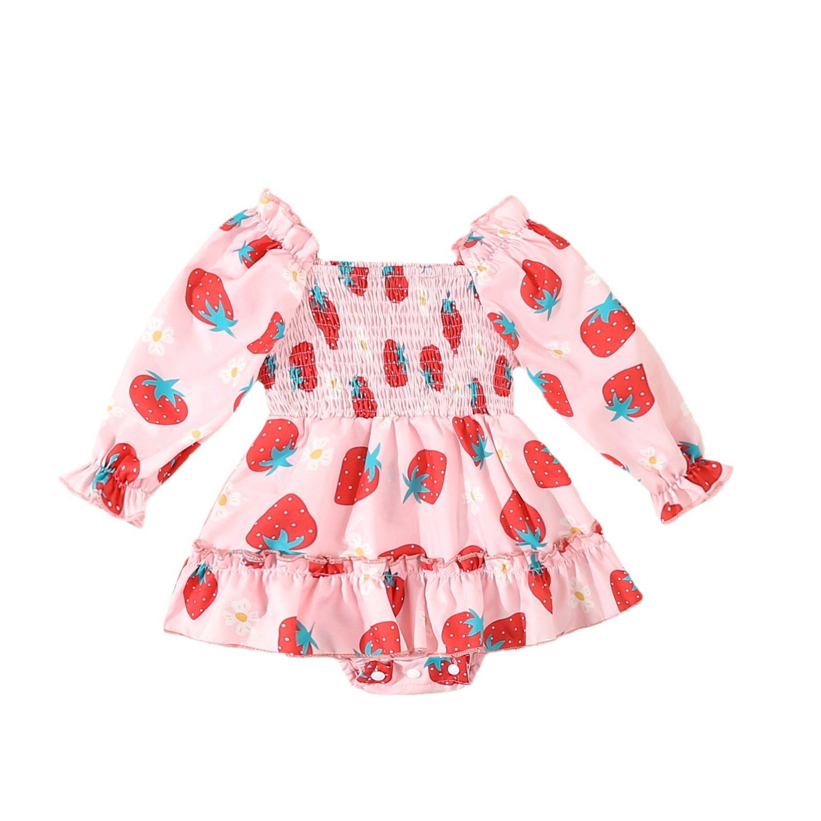 Babyheldragt til børn, klatretøj, forårs- og efterårsstil, babypigekjoler med hovedbeklædning_voghion.com