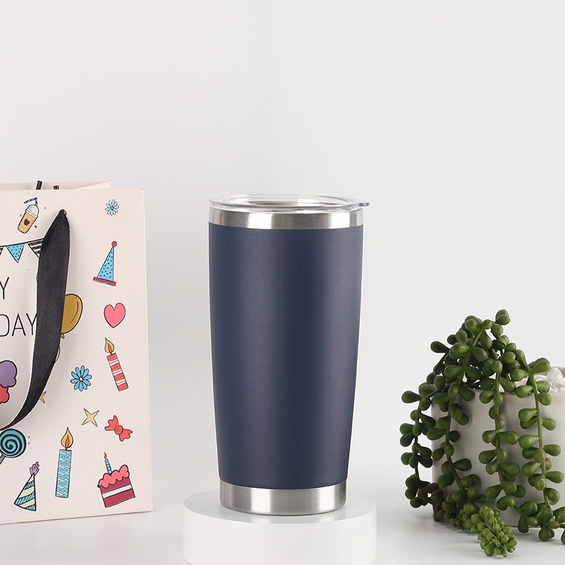 Taza de automóvil de color transfronterizo 304 taza de aislamiento de vacío de acero inoxidable de doble capa resistente a caídas portable de aislamiento de frío taza recta