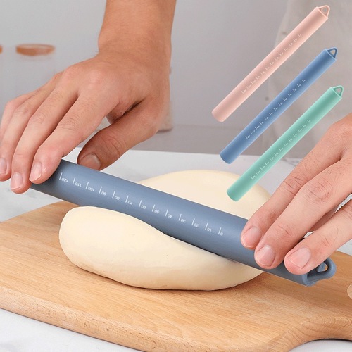 Silicone Food-Grade Rolling Pin Household Rolling Pin Baking Specialty Graduated Flour Roller Pastry and Dumpling Kneading Roller