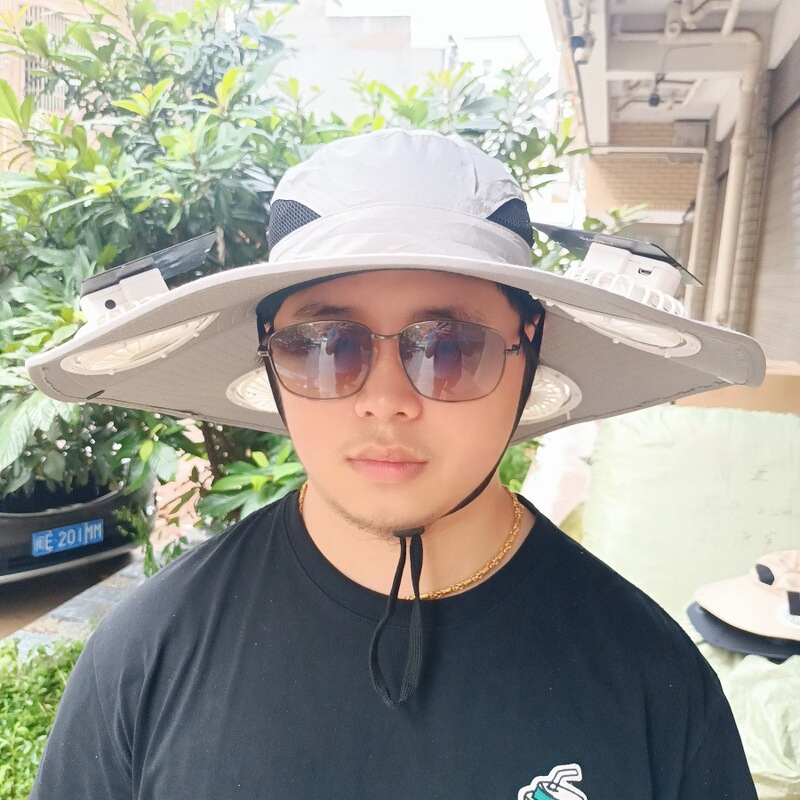 ソーラーファンキャップ釣り帽メンズアウトドア登山帽紫外線防止サンシェード漁師帽扇風機付き帽子|undefined
