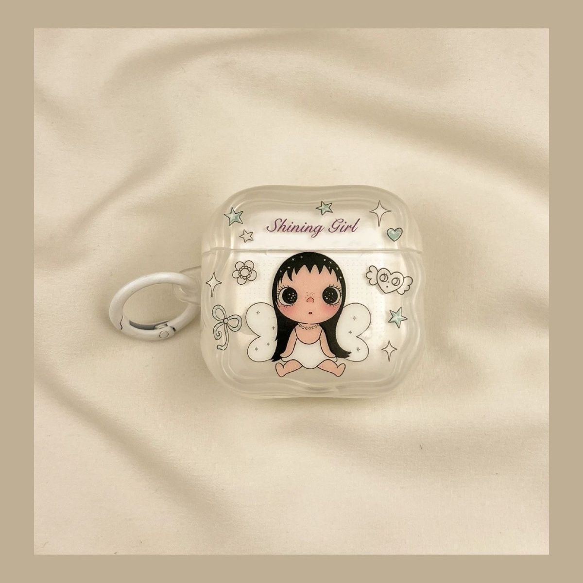 Ángel encantador Xiaoyu para airpodspro3 estuche de protección para airpods 4 generación 5 generación estuche de auriculares bluetooth de Apple