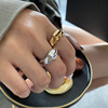 Advanced three dimensional retro ring, trend accessory, french style, high-quality style, simple and elegant design, human sensor, European style