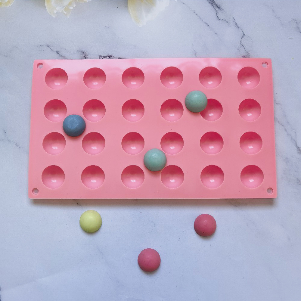 24 pequeñas semicirculares 437 molde de silicona para pastel de chocolate molde de pan herramientas de panadería de jalea