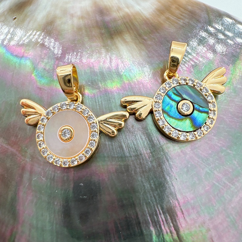 5g Weight Pendant Jewelry Making Type 15mm Jewelry Making Size Shell Inlay Material DIY Jewelry Accessories Classification 1 Piece Quantity Copper Material Heart Shape, Crown, Wings Pattern Plating, Inlay Design Classic Style Style 1 Piece 15mm Copper Shell Heart Shape Crown Wings Pendant 5