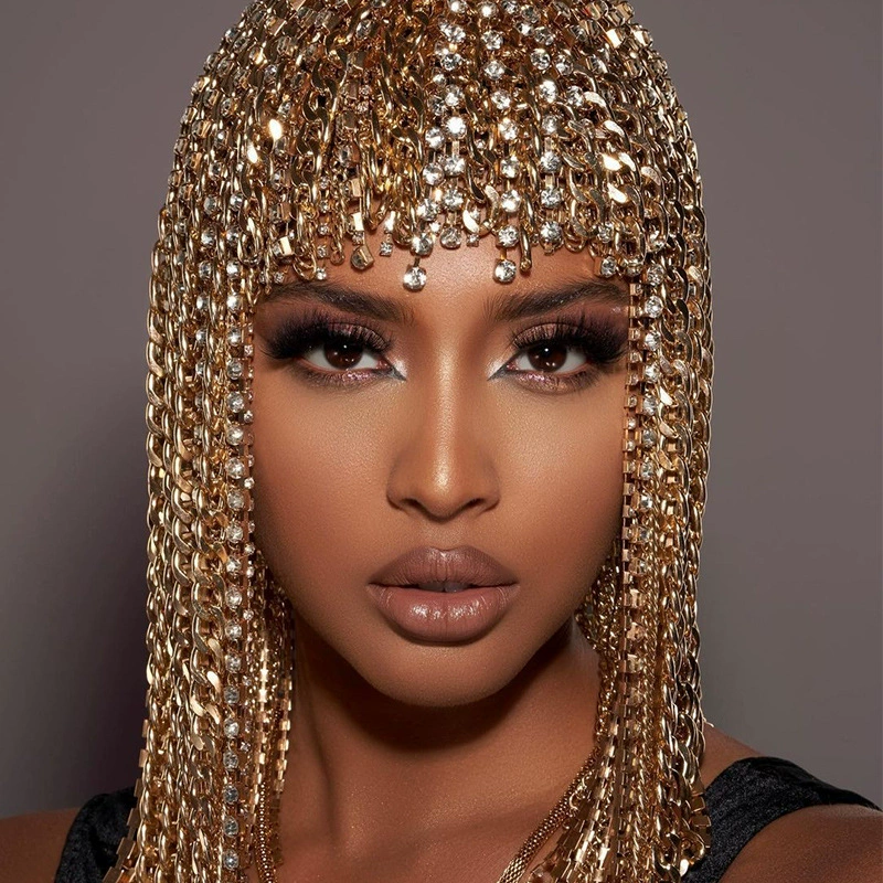 Самая продаваемая цепочка для волос с кисточками Amazon в стиле панк, головные уборы со стразами, персонализированные аксессуары, женская цепочка для волос