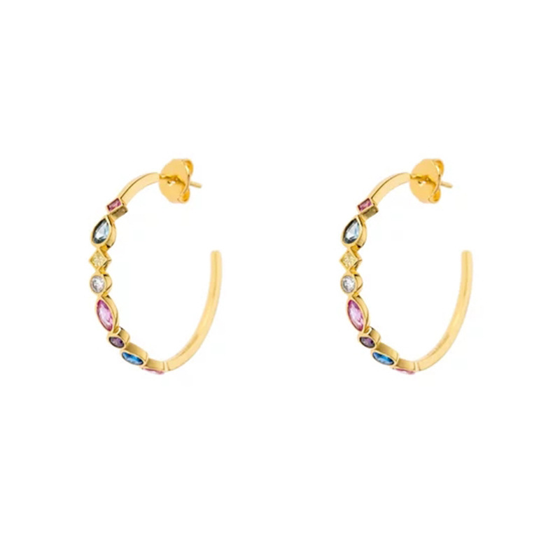 Ear Studs Classification 1 Pair Quantity Daily Occasion 1 Pair 925 Sterling Silver Geometric Zircon Ear Studs