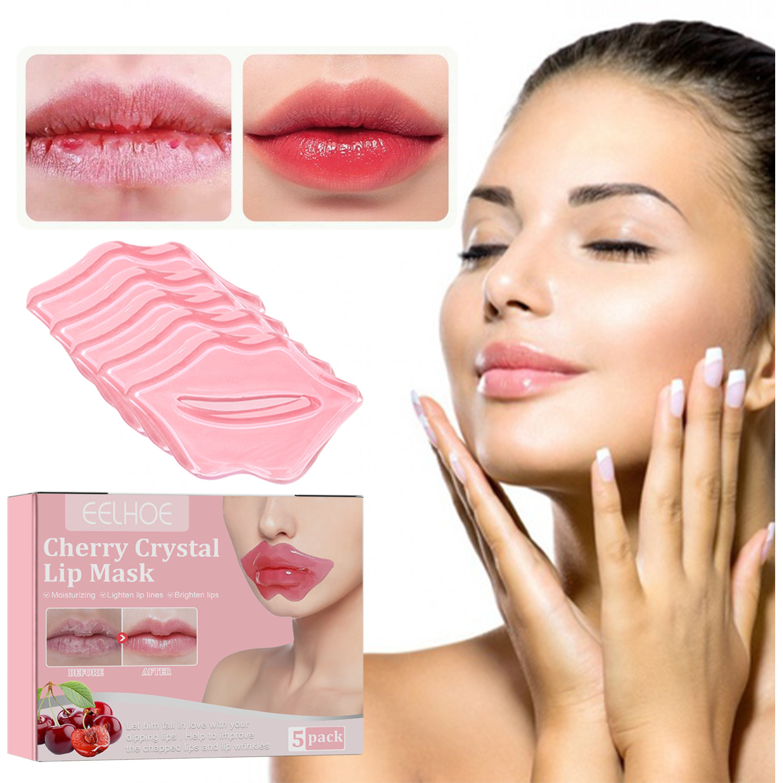 EELHOE Cherry Crystal Lip Mask Spendet Feuchtigkeit, befeuchtet, entfernt abgestorbene Hautzellen, fettet nicht, reduziert_voghion.com