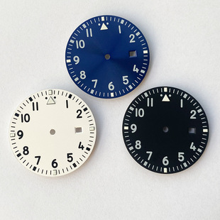 Часы, синий белый черный циферблат, 33.5мм