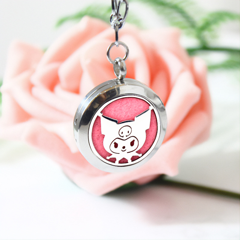 Personnage De Dessin Animé De Mode Mignon En Acier Titane Évider Pendentif Collier display picture 3