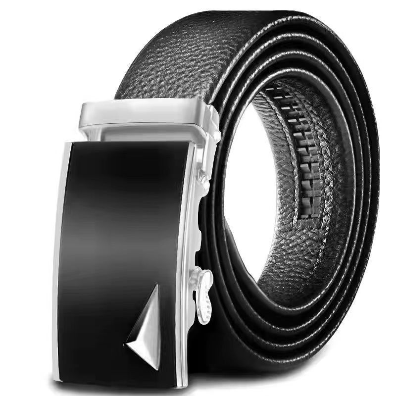 Cinturón de hombres de mediana edad, cinturón auténtico de abrazadera automática, cinturón de negocios de mediana edad de moda coreana, cinturón de negocios de jóvenes