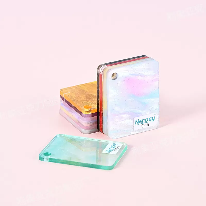 厂家定制亚克力云母板定制钥匙扣挂件卡砖流麻摆件特殊板材水波纹