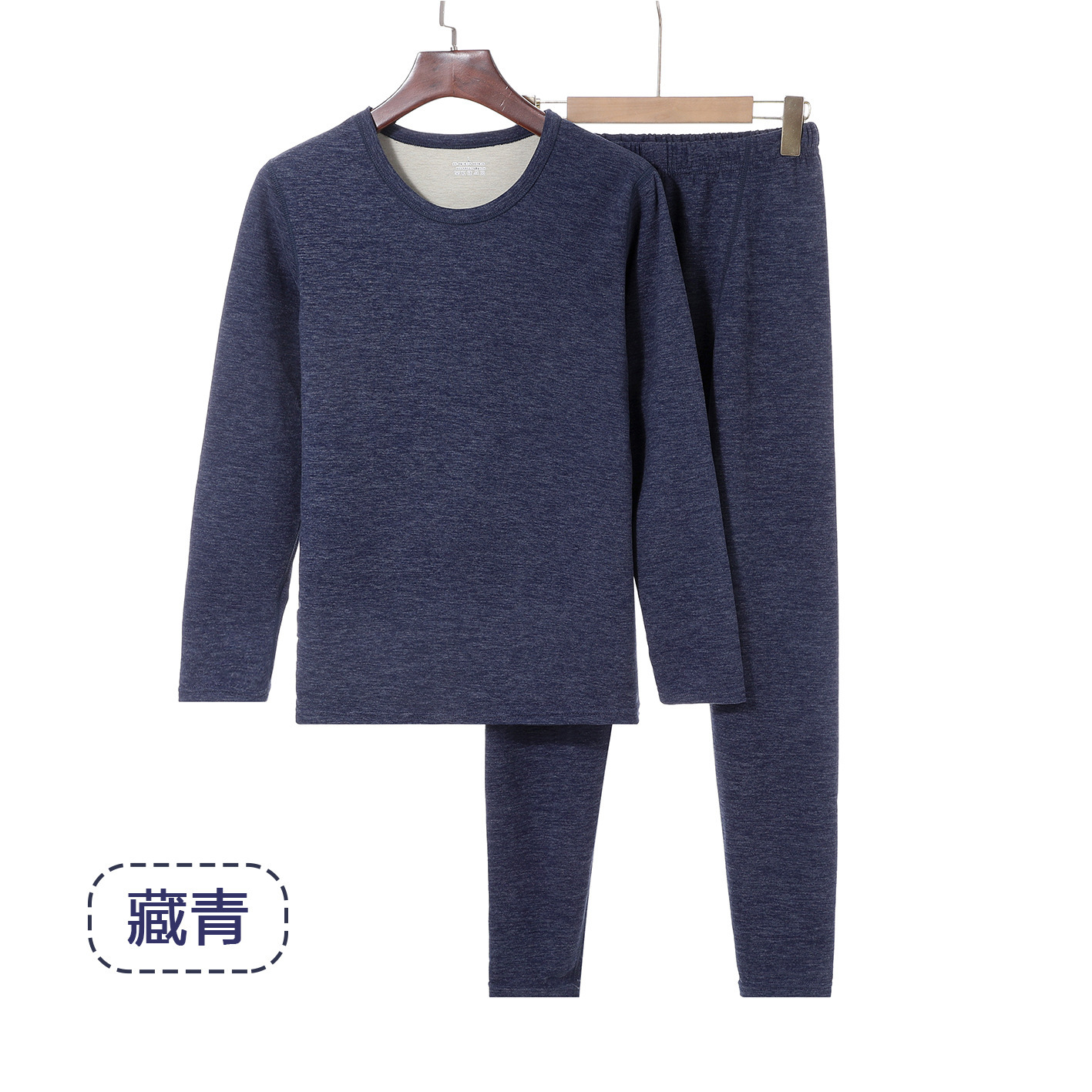 Antibacteriano cordero de seda de cuello redondo pareja ropa interior cálida conjunto de pantalones de otoño para hombres vestir camisa de base de borde sin marcas