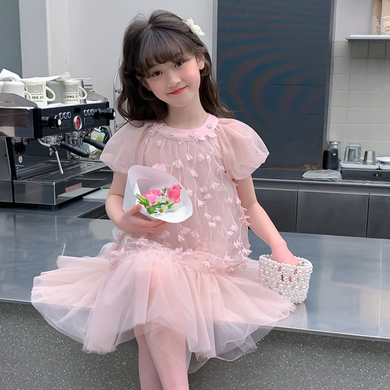 Girls Dress 2025 New Summer Dress Children's Style Super Nice Puffy Princess Dress Summer Girl Dress