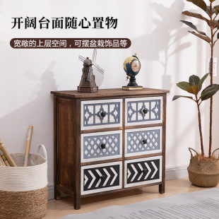 Nordic Solid Wood Storage Cabinet American Multi-function Storage Small Cabinet Sideboard Bedroom Bedside Table Living Room Finishing Cabinet