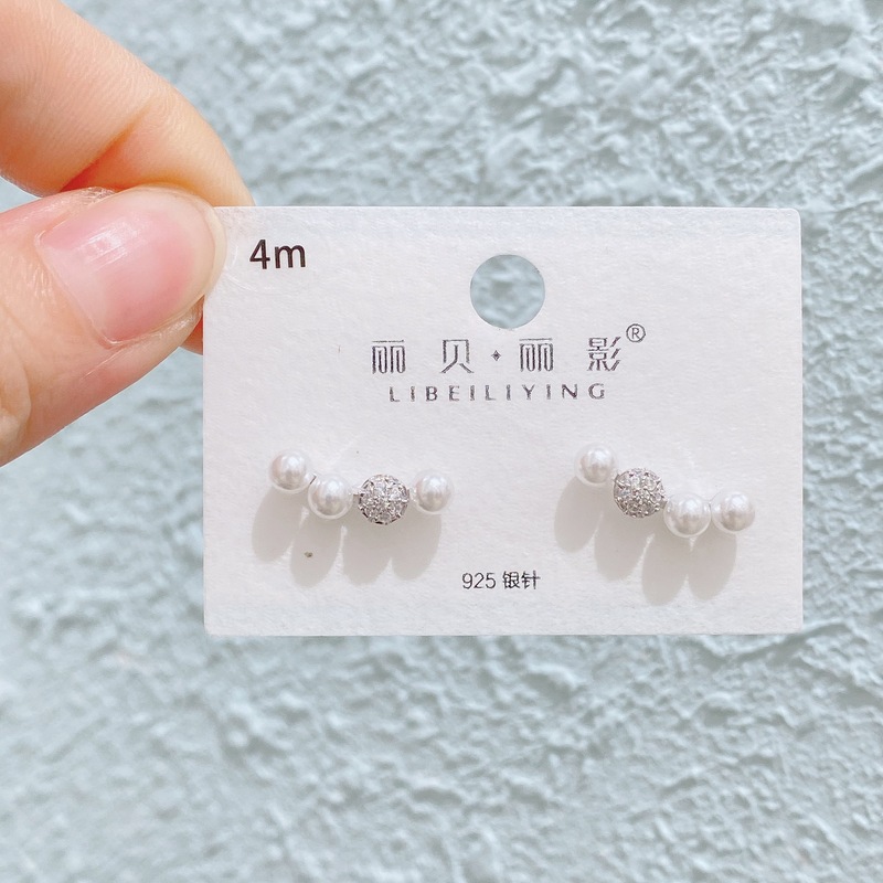 Liyin/Libeliying 新しいパール蝶のイヤリング女性のためのライト高級優しい気質シンプルなイヤリングシルバー針イヤリング|undefined