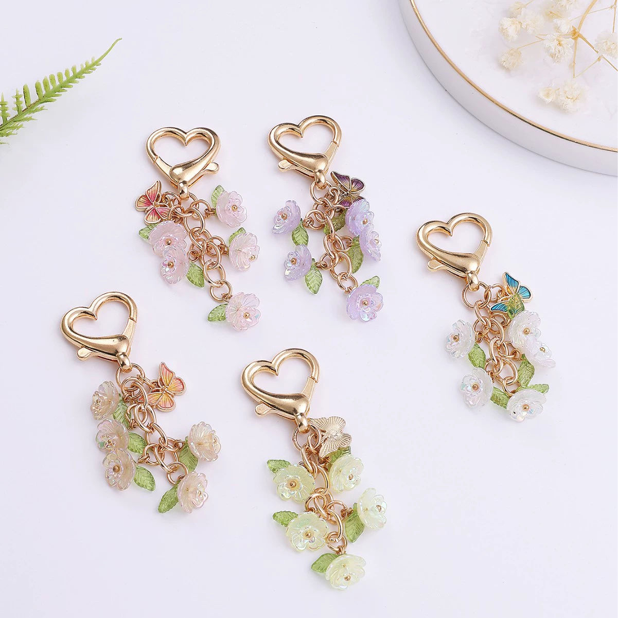 Новый красочный сладкий цветок кулон животное бабочка аксессуары для собак цинковый сплав брелок кулон праздничный подарок