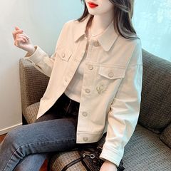 2025绣花外套秋季气质香风小个子短款新款休闲短外套夹克法式上衣