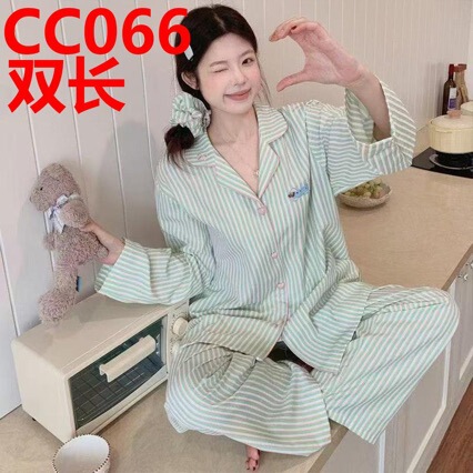 OVZF Cloud Cotton CC066 Southeast Asia, CC064 long-sleeve long-pants pajamas home wear Vietnam striped sweet style