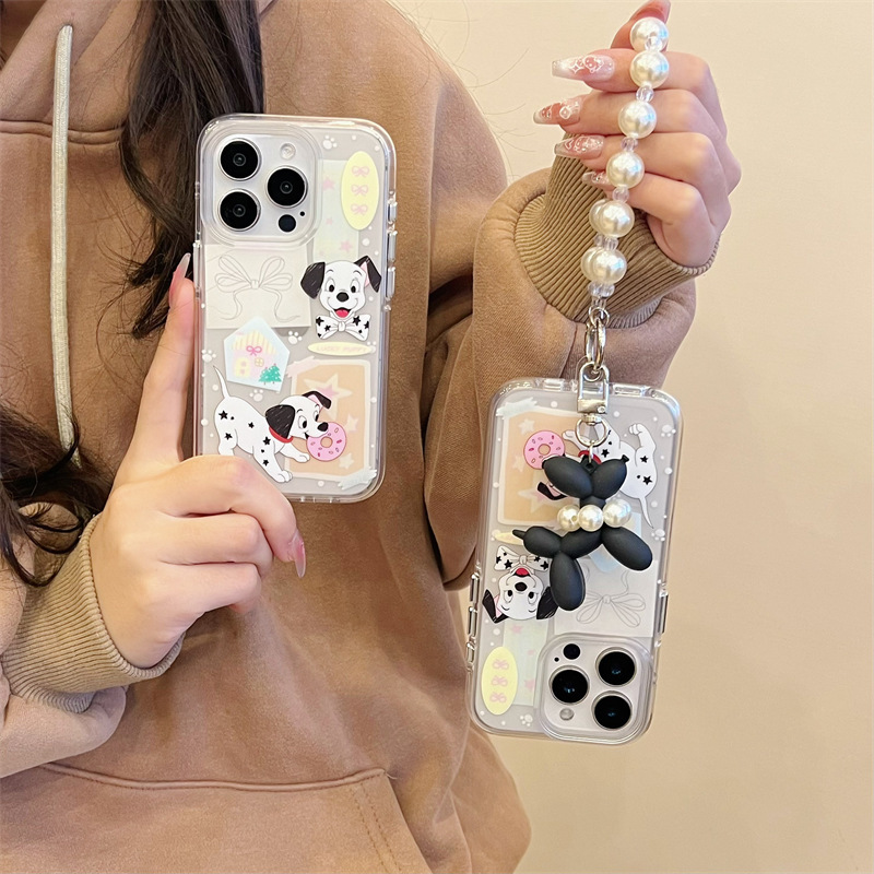 Frosted Spot Dog Suitable for iPhone14promax Apple 16 Round Edge Phone Case 13 Creative 15 Chain for Women