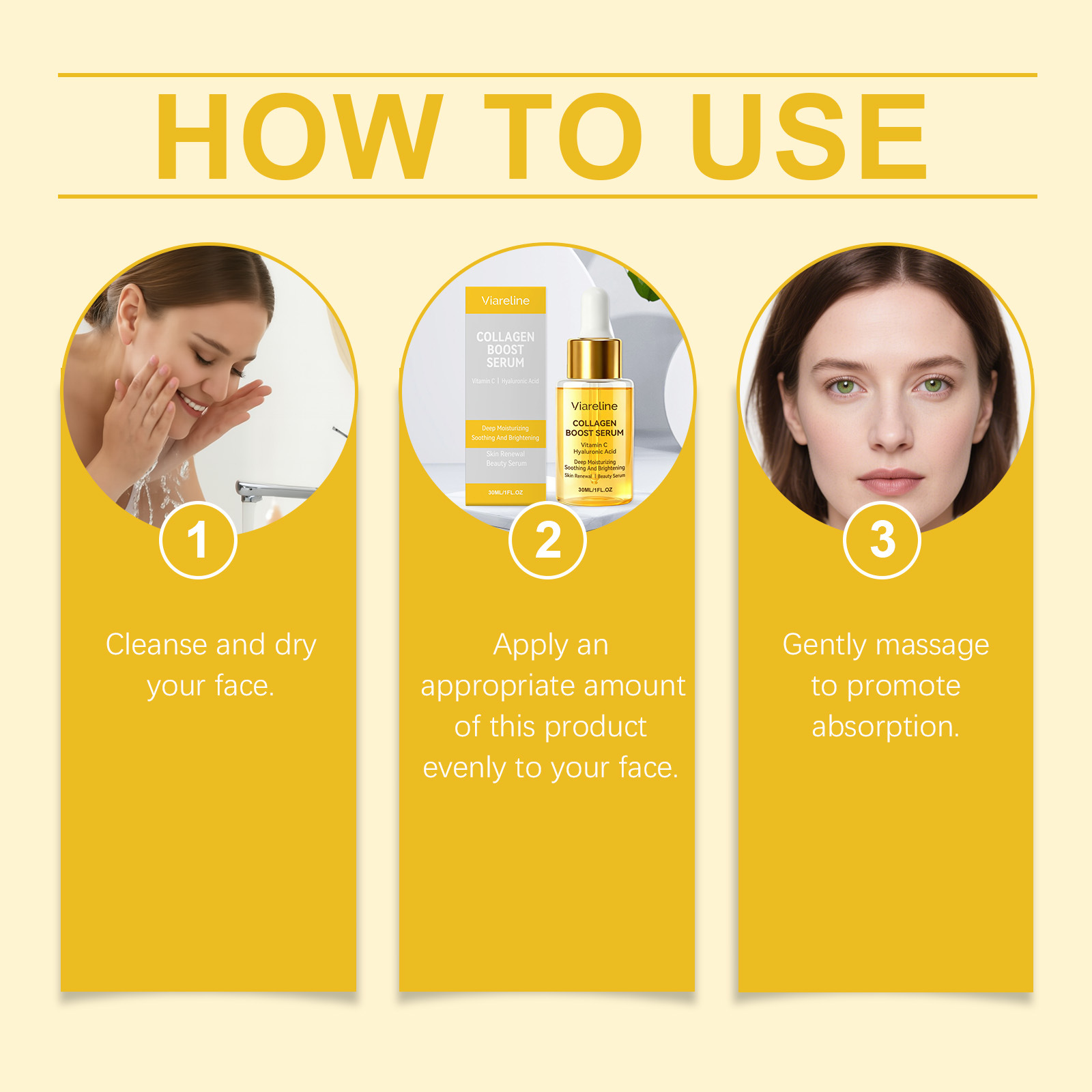 VIARELINE Collagen Essence Moisturizing Nourishing Skincare Daily Convenient Facial Care Serum