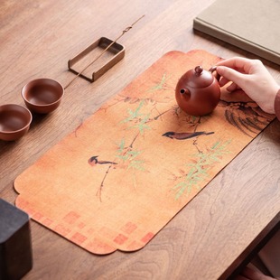 Waterproof Tea Mat Dry Bubble Table Cloth Mat Zen Chinese Style Table Flag High-end Tea Ceremony Ancient Style Tea Set