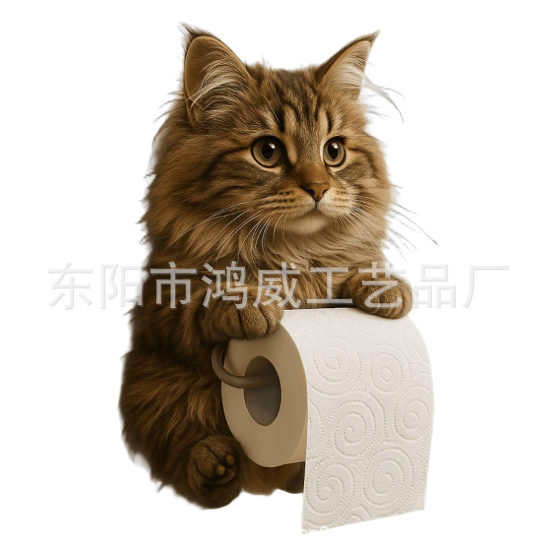 クロスボーダー新樹脂像工芸品ペンダントトイレ壁掛けロール紙かわいい猫ロール紙収納猫|undefined