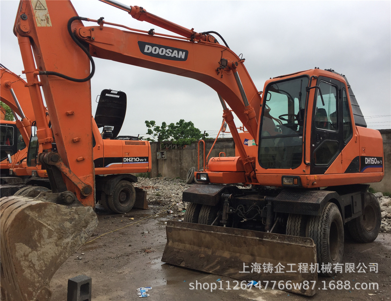 九成新斗山中型轮式挖机DH150W-7钩机挖掘机价格参数