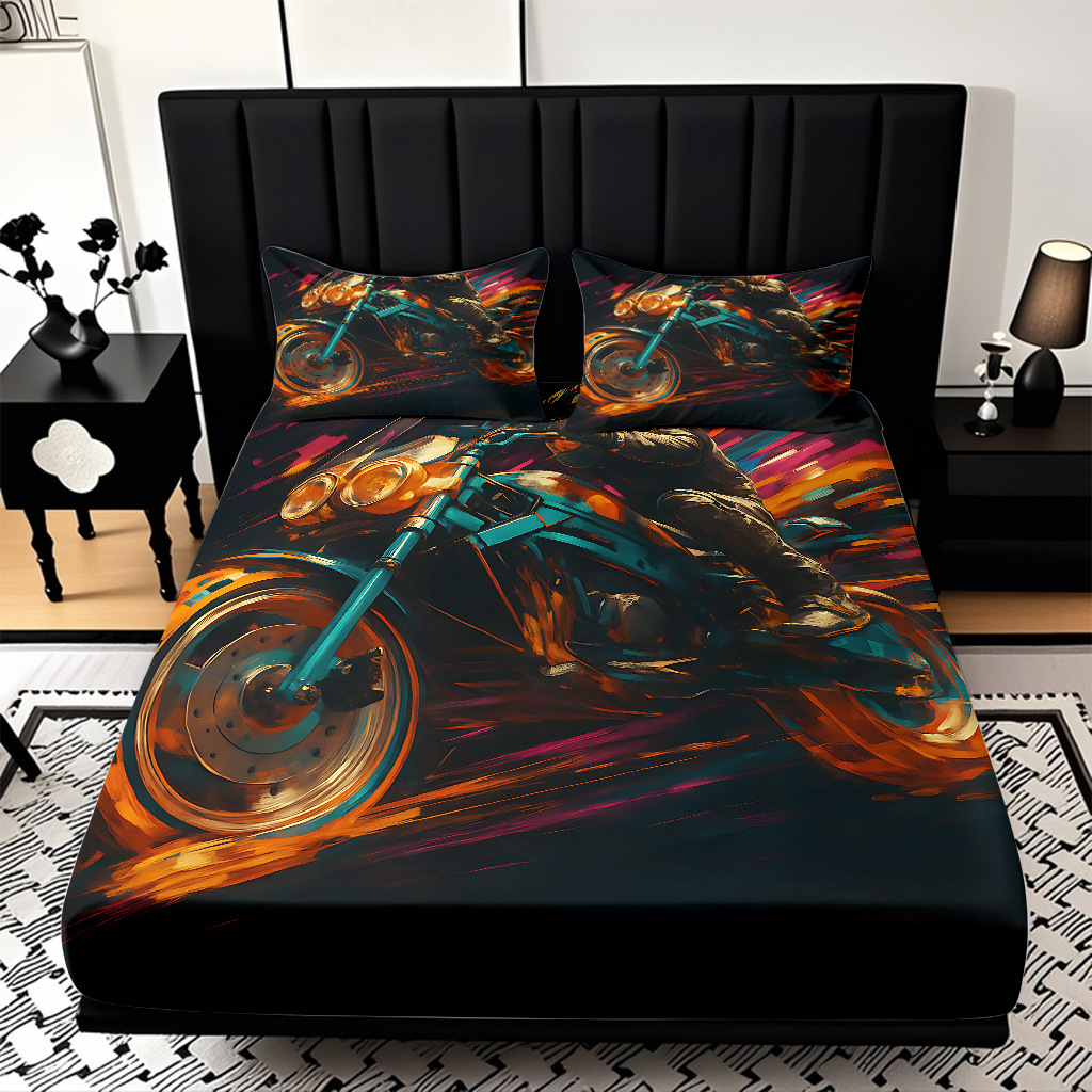 TEMU / JIT transfronterizo suave cama molida Kits cool motocicleta impresión digital HD se puede ajustar