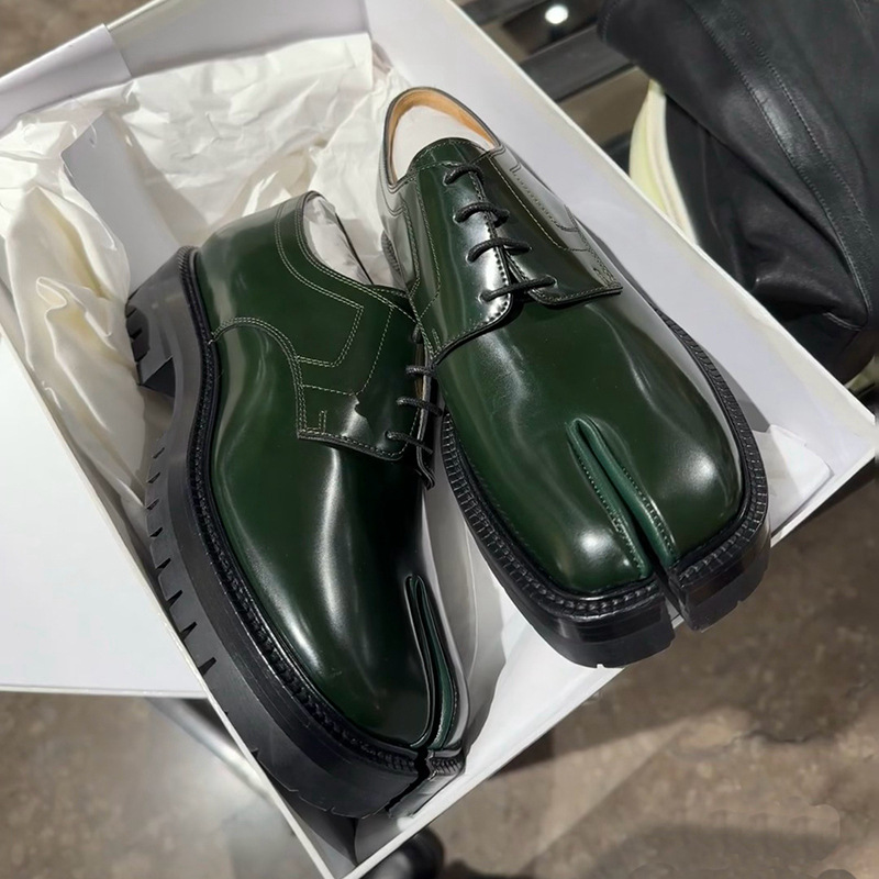 Kişi dəri ayaqqabısı, split-toe loafer, qalın altlıq