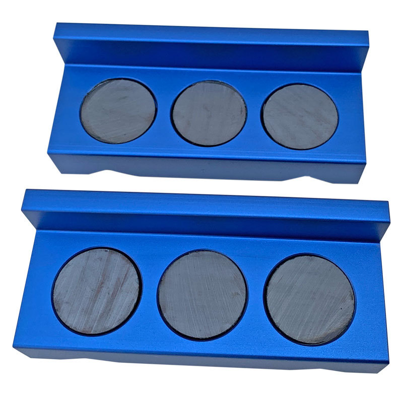 BILLET VISE JAWS汽车燃油管铝制虎钳钳口保护刀片带黑色吸铁石