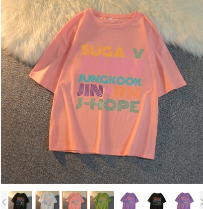 2021夏季新款 suga v jimin rm j-hope jungkook kpop 棉T恤上衣
