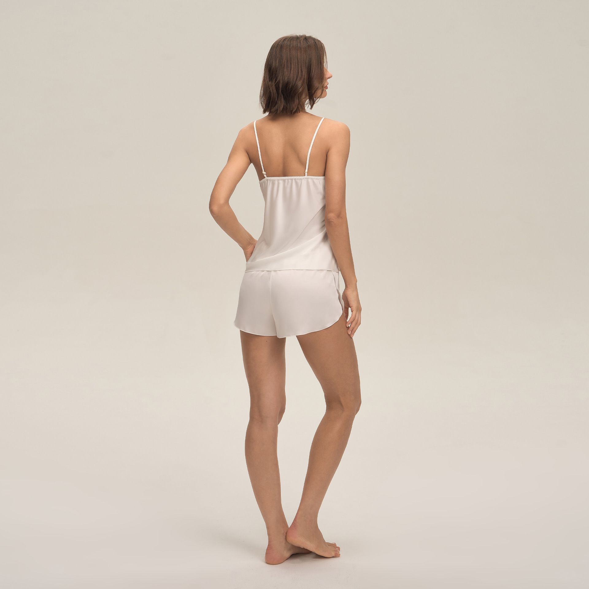 Europa y los Estados Unidos sexy satén de color sólido Chiffon string pantalones cortos para mujeres pijamas de verano ropa para el hogar TZ25930 image 4
