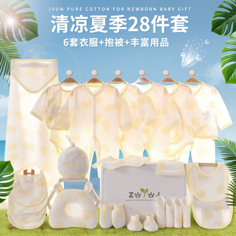 Caja de regalo de ropa de verano para bebés recién nacidos, bolsa de algodón delgada para bebés, paquete de embarazo, regalo para bebés image 8