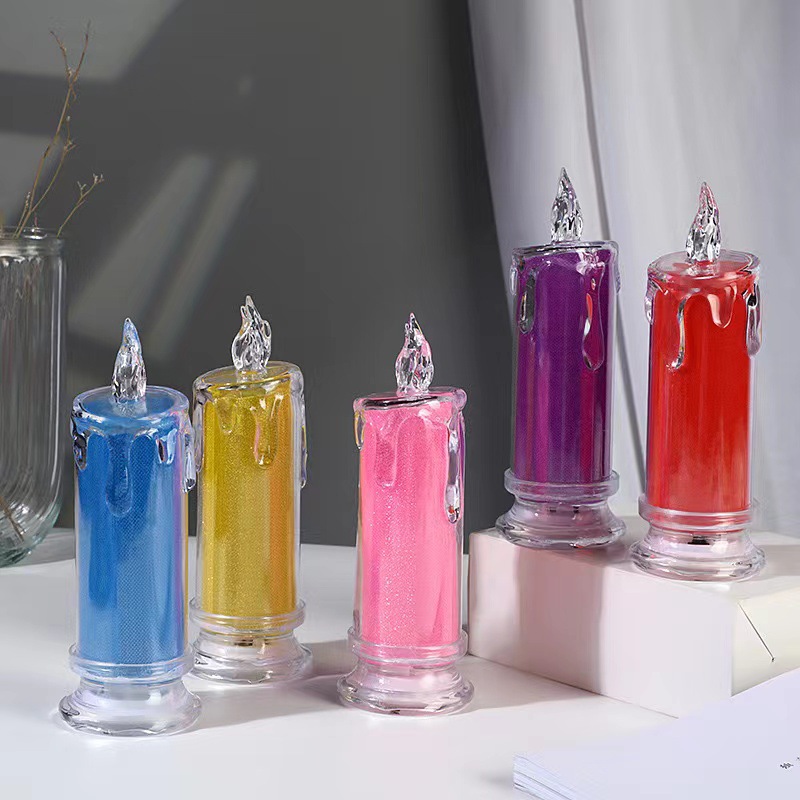 Glowing and Tears Electronic Candle Romantic Christmas Scene Decoration Accessories Ornament Decor Atmosphere Gift Night Lamp
