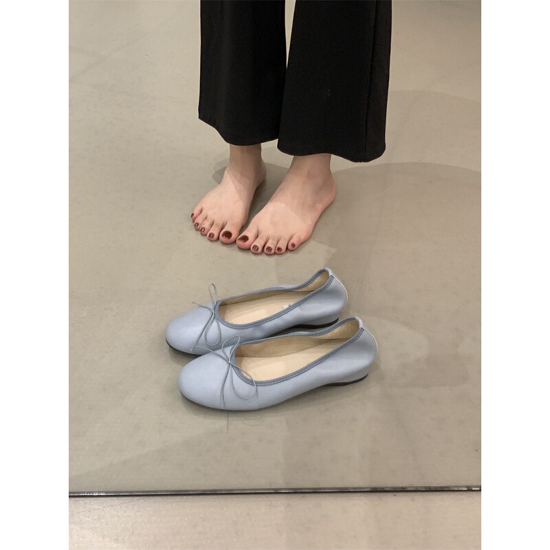 Inner Height-Increasing Bowknot Shallow-Mouthed Single Shoes 2026 New Style Versatile Pleated Square-Toe Sweet Style Ballet High Heels Inner Height-Increasing Bowknot Shallow-Mouthed Single Shoes 2026 New Style Versatile Pleated Square-Toe Sweet Style Ballet High Heels