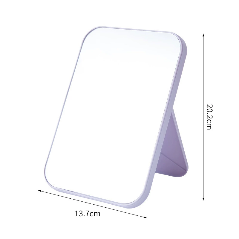 Simple Square Folding Handheld Mirror, Plastic Frame, Compact 20.2×13.7×2 cm