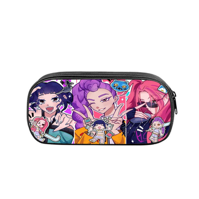 クロスボーダー Huntrix Kpop 学生プリント鉛筆バッグ Kpop ハンター魔女グループ学生収納文具バッグ鉛筆バッグ|undefined