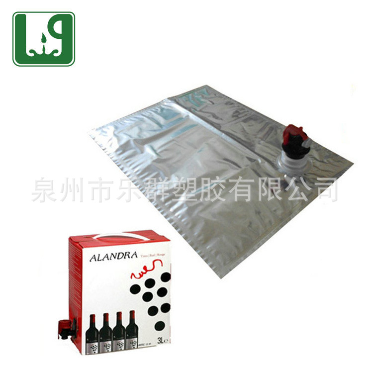 批发3L红酒盒中袋 现货供应蝶形阀铝箔袋