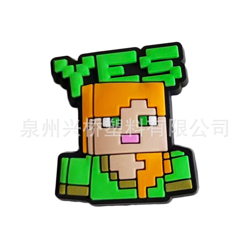 Обувь Minecraft с цветком, дырка Croc, обувь с пряжкой PVC, легкая резиновая обувь, цветок-дырок, браслет на запястье, декоративная пряжка