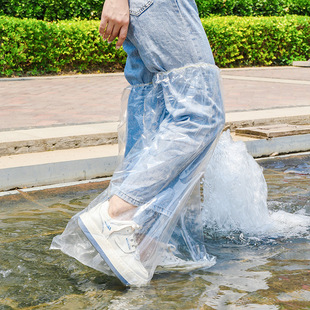 Disposable Rain Boots Shoe Covers Waterproof Anti-Slip Transparent Plastic Outdoor Thickeneded Wear-Resistant Isolation Foot Covers for Rainy Days