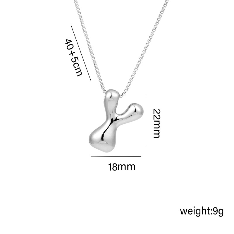 Copper White Gold Plated Basic Plating Letter Pendant Necklace display picture 26