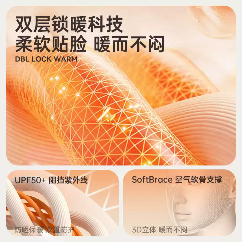 冬季新款保暖口罩女高颜值5d立体护眼角加绒透气防晒显脸小面罩|undefined