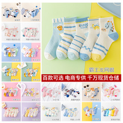 Wholesale Cartoon Children's Net Mesh Socks from ZhujiSock Factory, Cute for Boys and Girls, Summer Thin and Breathable Medium Calf Socks