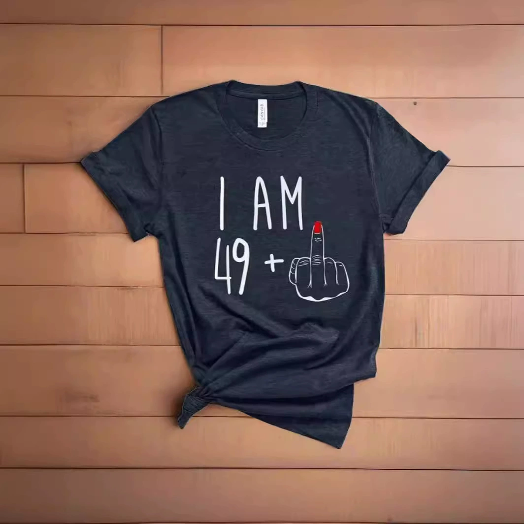 IAM49 тонкая цветная печатная футболка с короткими рукавами внешней торговли свободный топ AliExpress трансграничный источник Амазонка