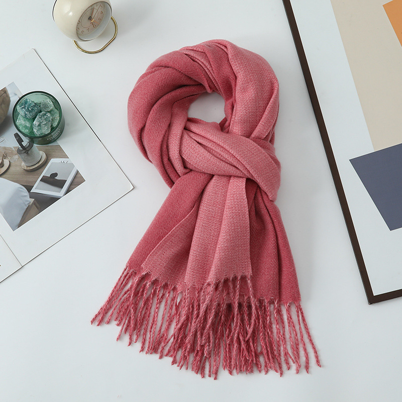 이미테이션 캐시미어 양면 로즈 핑크