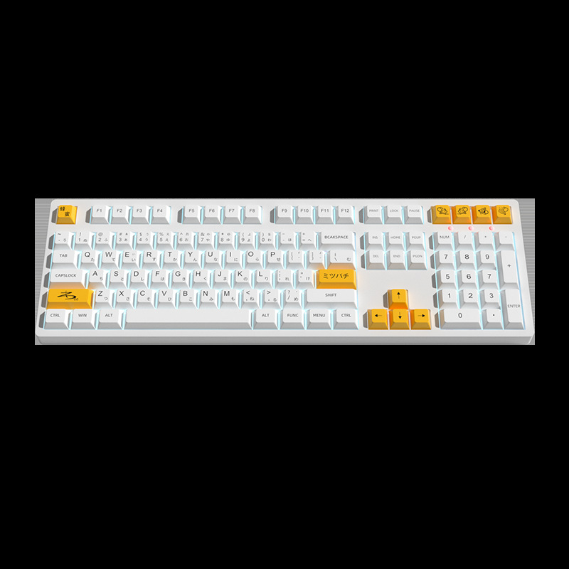 Juego completo de keycaps Honey Milk (Miel Leche) PBT, técnica de sublimación, perfil XDA retro, personalizado 